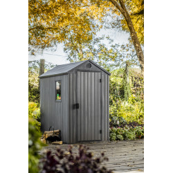 Abri de jardin en résine Darwin gris 1,26 x 1,85 x 2,05 m KETER