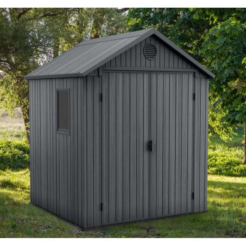 Abri de jardin en résine Darwin gris 1,99 x 1,82 x 2,21 m KETER