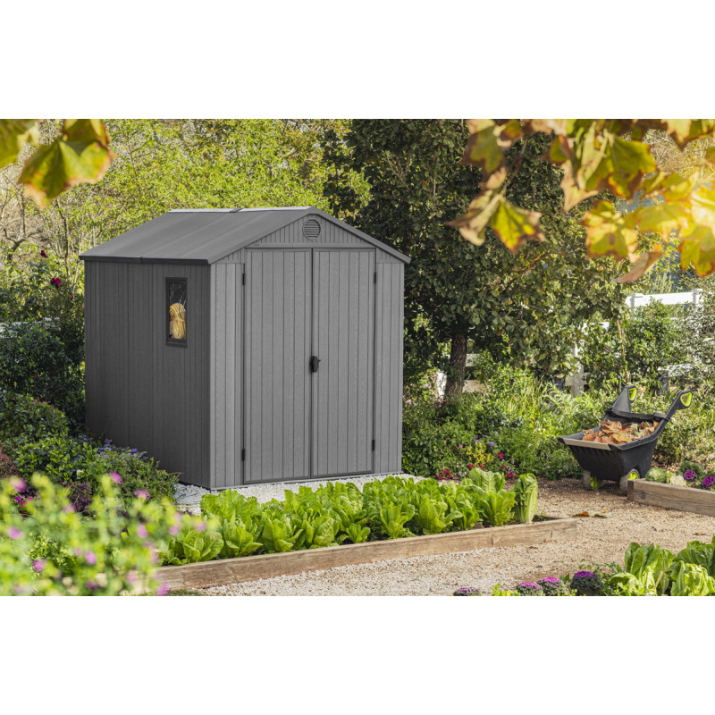 Abri de jardin en résine Darwin gris 1,99 x 2,44 x 2,21 m KETER Abri de jardin en résine Darwin gris 1,99 x 2,44 x 2,21 m KETER