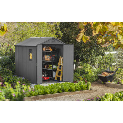 Abri de jardin en résine Darwin gris 1,99 x 2,44 x 2,21 m KETER Abri de jardin en résine Darwin gris 1,99 x 2,44 x 2,21 m KETER