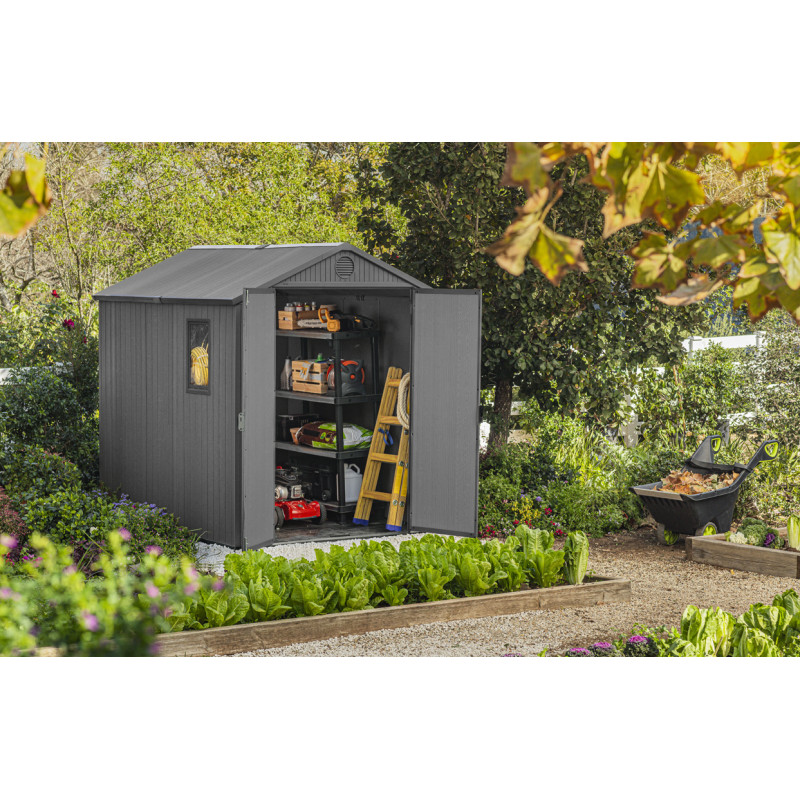 Abri de jardin en résine Darwin gris 1,99 x 2,44 x 2,21 m KETER Abri de jardin en résine Darwin gris 1,99 x 2,44 x 2,21 m KETER