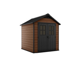 Abri de jardin en résine Woodium marron 2,28 x 2,24 x 2,52 m KETER