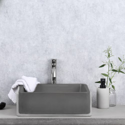 Vasque à poser Marba gris foncé carrée 40 x 40 x 12 cm DIFFERNZ Vasque à poser Marba gris foncé carrée 40 x 40 x 12 cm DIFFERNZ