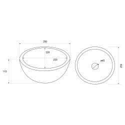 Vasque à poser Ruz blanc brillant ronde Ø 25 x 11,5 cm DIFFERNZ Vasque à poser Ruz blanc brillant ronde Ø 25 x 11,5 cm DIFFERNZ