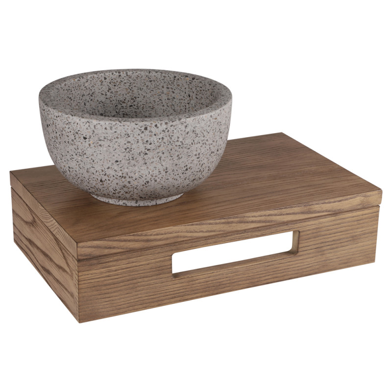 Vasque à poser Ruz terrazzo gris ronde Ø 23 x 12 cm DIFFERNZ Vasque à poser Ruz terrazzo gris ronde Ø 23 x 12 cm DIFFERNZ