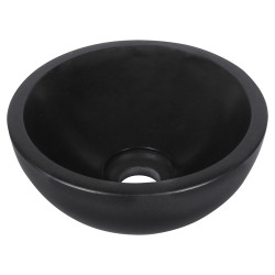 Vasque à poser Ruz basalt noir ronde Ø 25 x 11,5 cm DIFFERNZ Vasque à poser Ruz basalt noir ronde Ø 25 x 11,5 cm DIFFERNZ