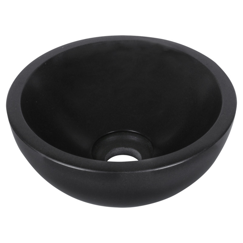 Vasque à poser Ruz basalt noir ronde Ø 25 x 11,5 cm DIFFERNZ Vasque à poser Ruz basalt noir ronde Ø 25 x 11,5 cm DIFFERNZ