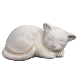 Statuette de chat allongé en terre cuite 29 x 16 x 13 cm