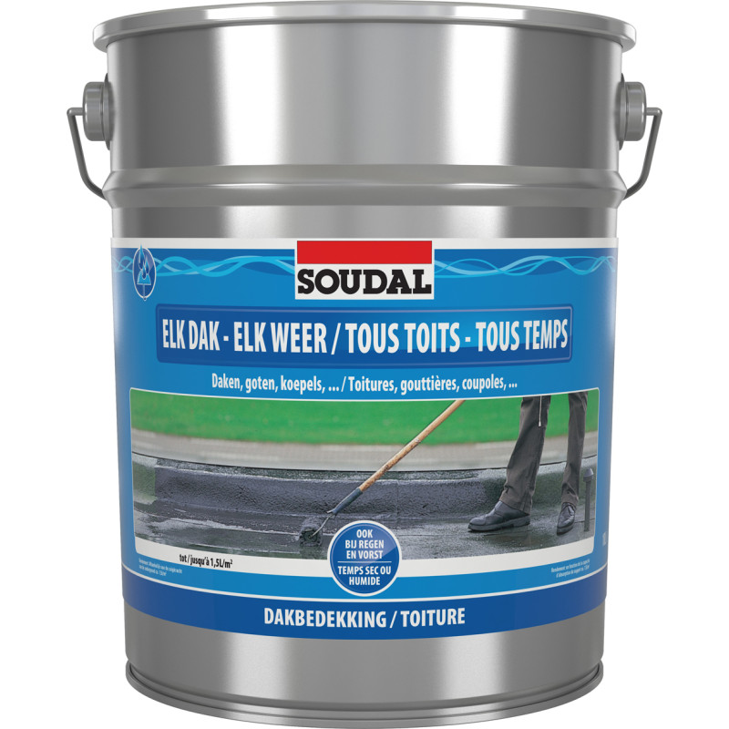 Revêtement Tous Toits Tous Temps noir 10 L SOUDAL