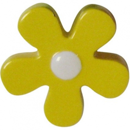 Bouton en résine fleur 43 x 23 mm jaune LINEA BERTOMANI