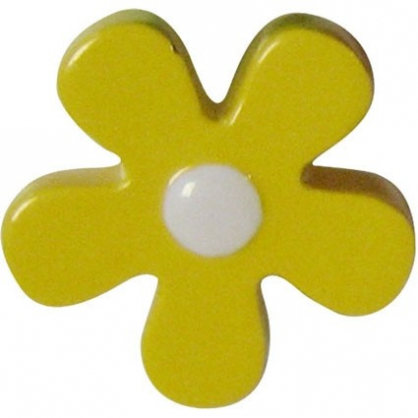 Bouton en résine fleur 43 x 23 mm jaune LINEA BERTOMANI
