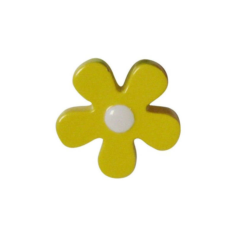 Bouton en résine fleur 43 x 23 mm jaune LINEA BERTOMANI