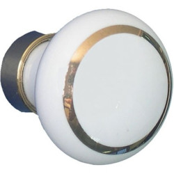 Bouton Porcelaine Blanc Doré Ø30mm LINEA – Élégance | LINEA BERTOMANI