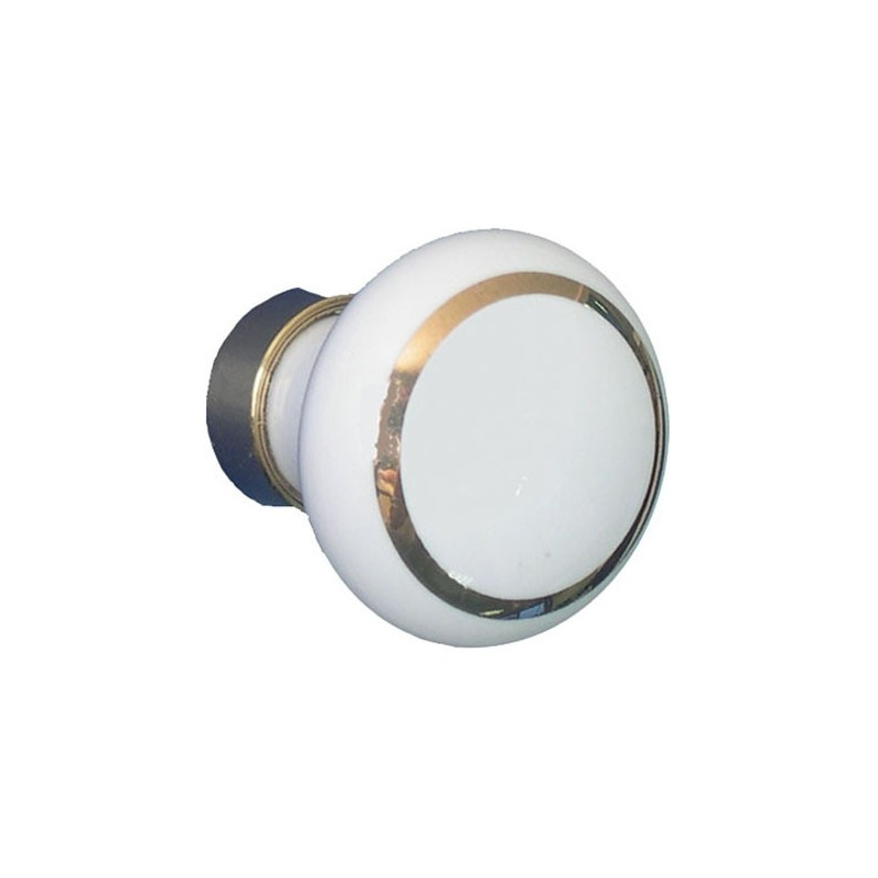 Bouton en porcelaine Ø 30 mm blanc et doré LINEA BERTOMANI