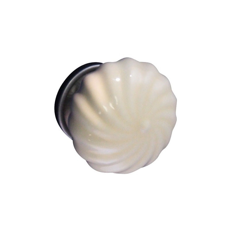 Bouton en porcelaine Ø 40 mm ivoire LINEA BERTOMANI