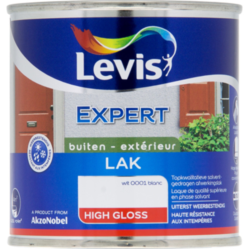 Laque Expert Extérieur blanc brillant 0,25 L LEVIS