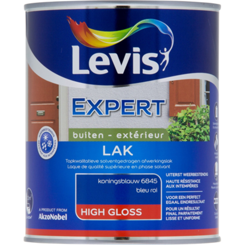 Laque Expert Extérieur bleu roi brillant 1 L LEVIS