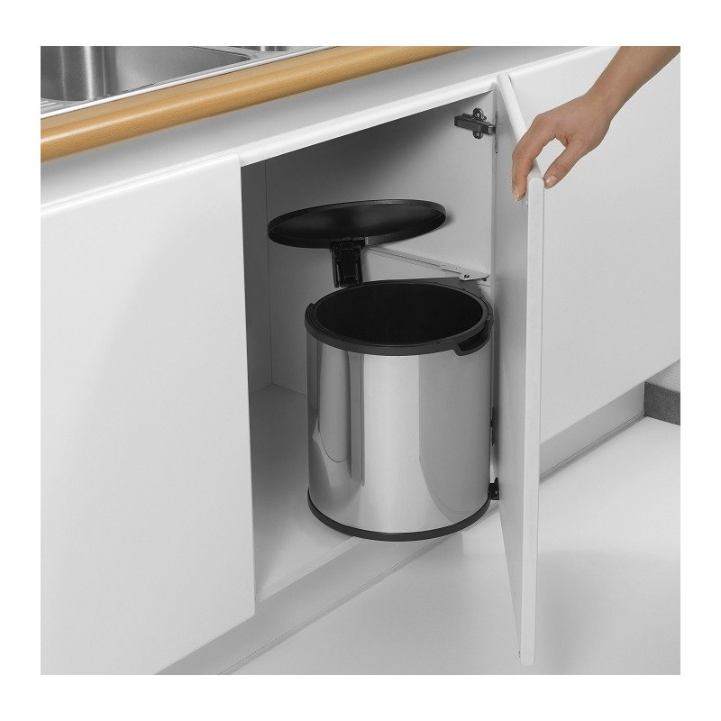 Poubelle encastrable 15L Brabantia – Acier brillant | BRABANTIA Poubelle encastrable 15L Brabantia – Acier brillant | BRABANTIA