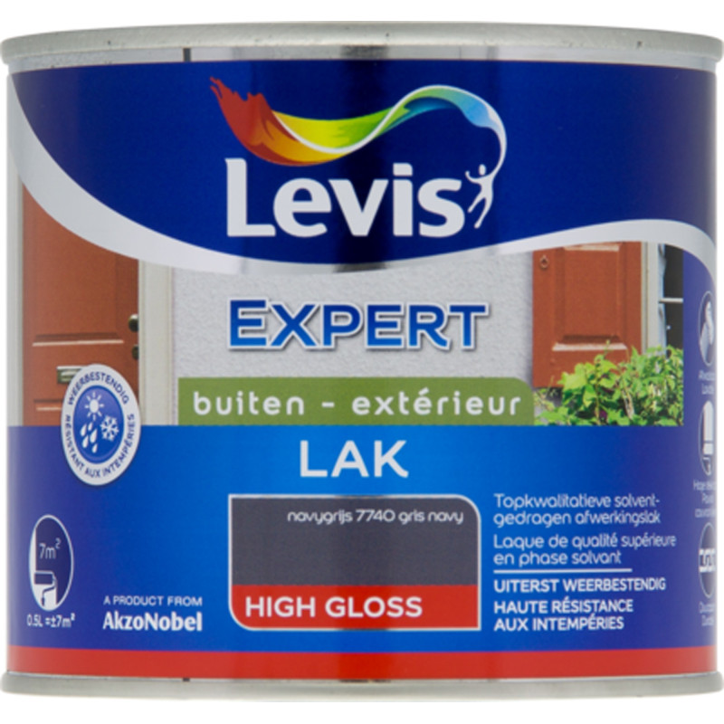 Laque Expert Extérieur gris navy brillant 0,5 L LEVIS