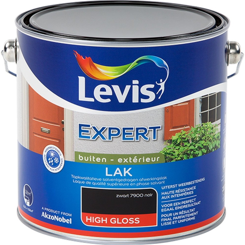 Laque Expert Extérieur noir brillant 2,5 L LEVIS