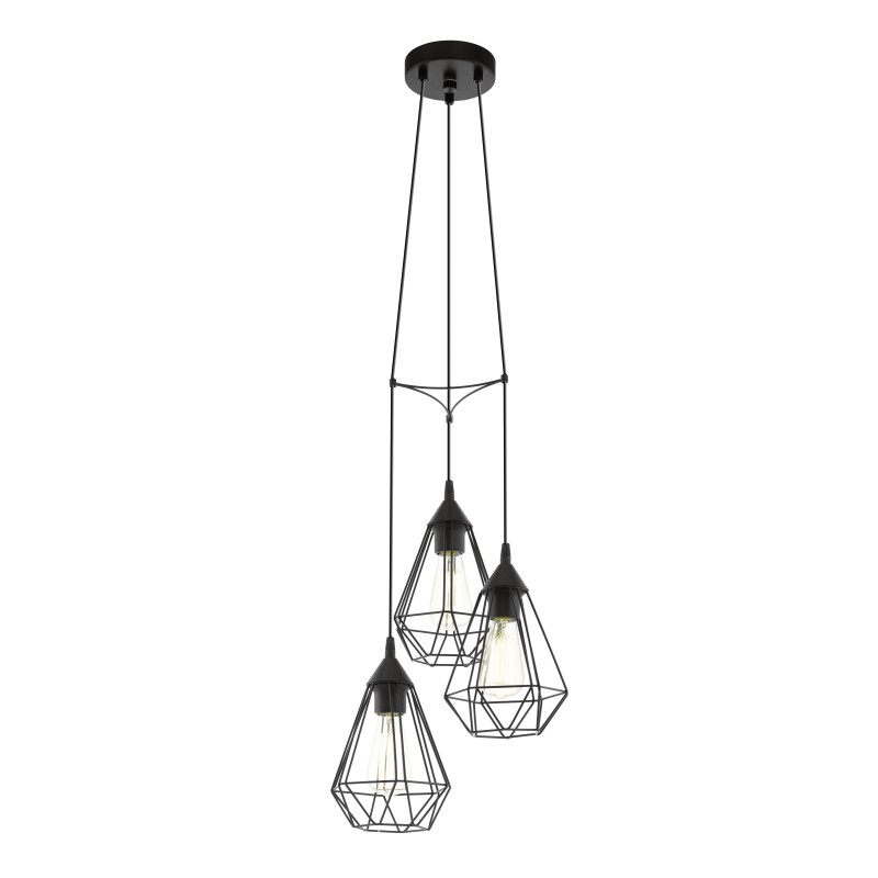 Suspension Tarbes noire E27 3 x 60 W EGLO