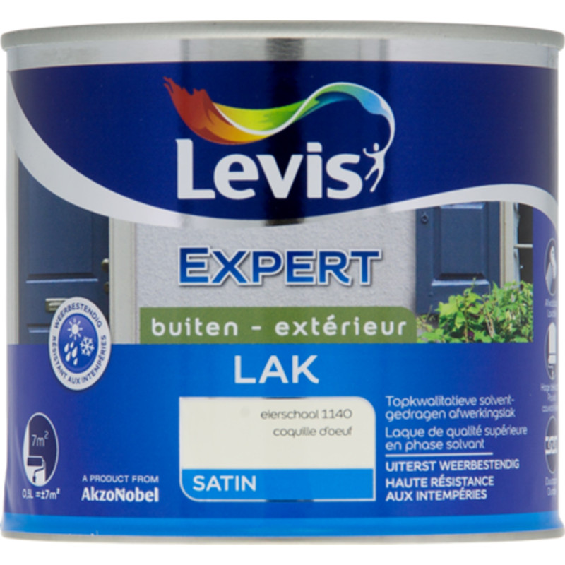 Laque Expert Extérieur coquille d'oeuf satiné 0,5 L LEVIS