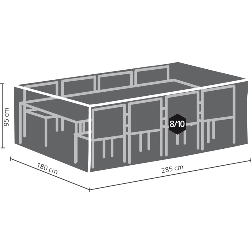 Housse pour ensemble de jardin 285 x 180 x 95 cm – Protection durable | PEREL Housse pour ensemble de jardin 285 x 180 x 95 cm – Protection durable | PEREL