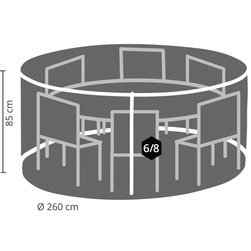 Housse pour ensemble de jardin Ø 200 x 85 cm – Protection durable | PEREL