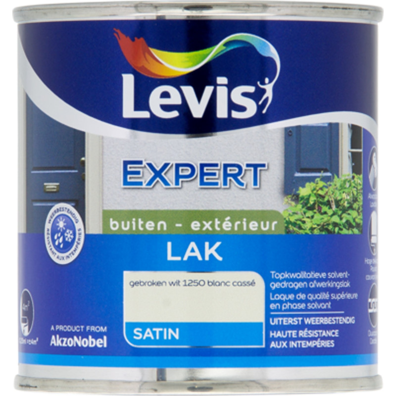 Laque Expert Extérieur blanc cassé satiné 0,25 L LEVIS