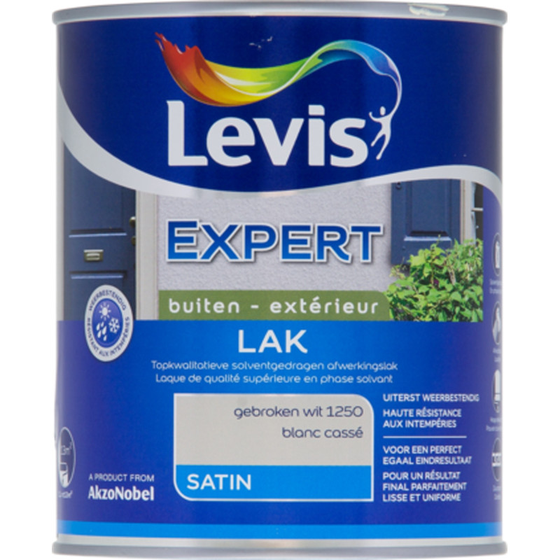 Laque Expert Extérieur blanc cassé satiné 1 L LEVIS