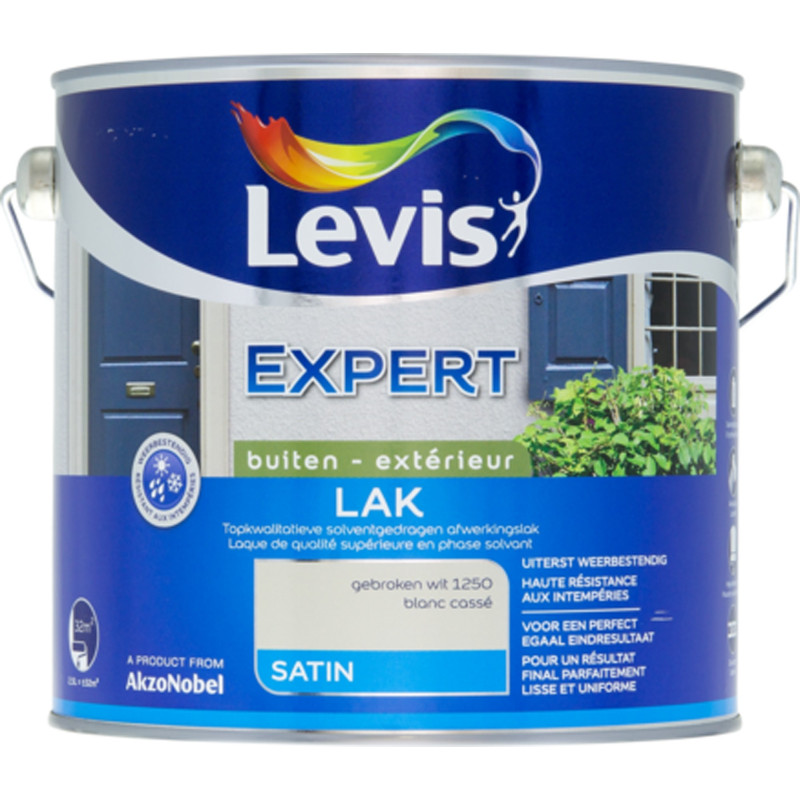 Laque Expert Extérieur blanc cassé satiné 2,5 L LEVIS