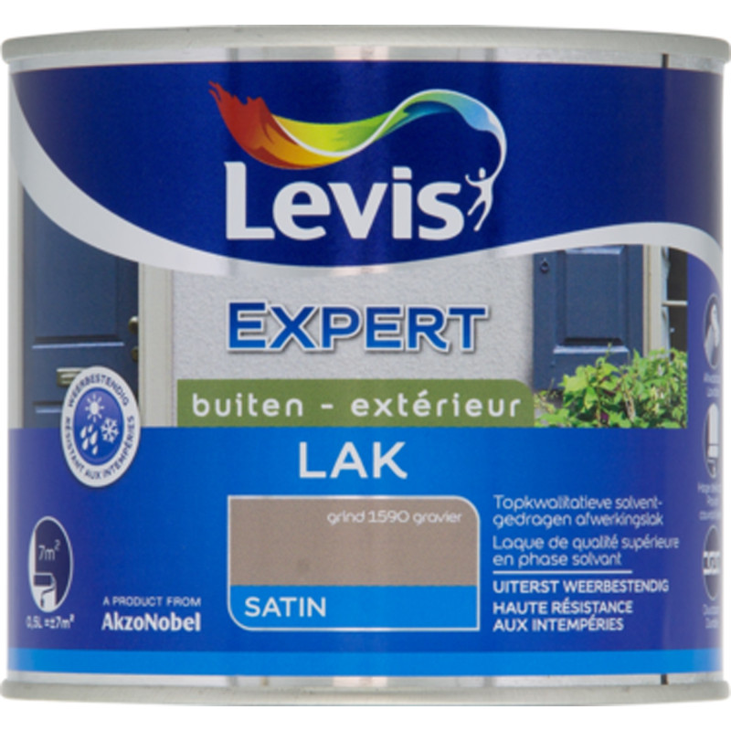 Laque Expert Extérieur gravier satiné 0,5 L LEVIS