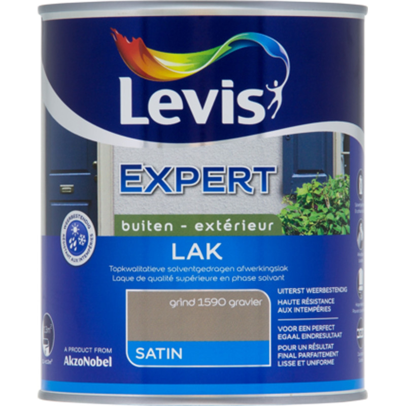 Laque Expert Extérieur gravier satiné 1 L LEVIS