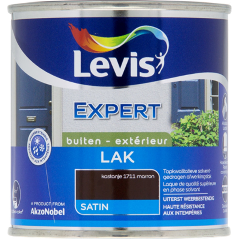 Laque Expert Extérieur marron satiné 0,25 L LEVIS