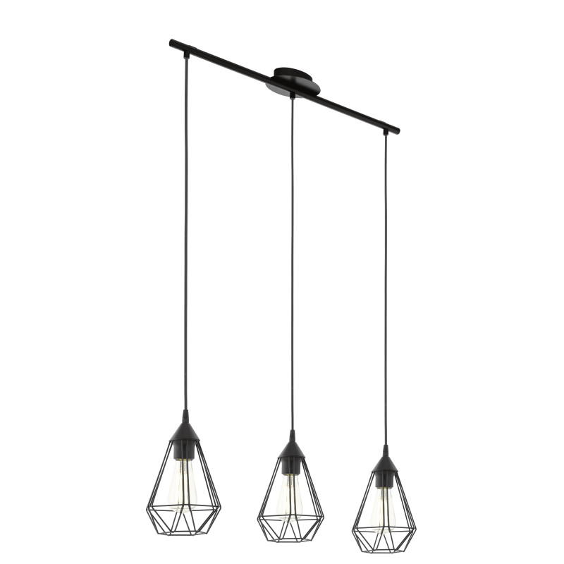 Suspension Tarbes noire E27 3 x 60 W EGLO