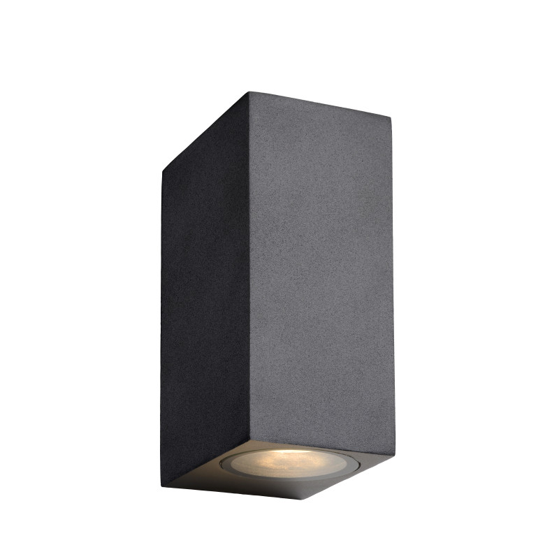 Applique extérieure LED Zora carrée noire GU10 2 x 5 W LUCIDE