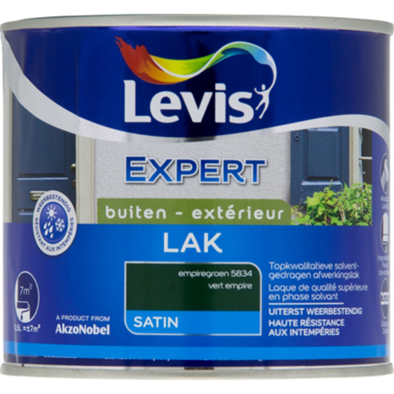 Laque Expert Extérieur vert empire satiné 0,5 L LEVIS