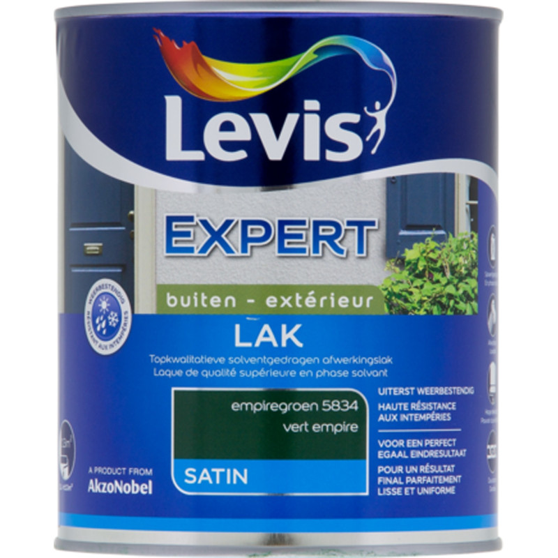 Laque Expert Extérieur vert empire satiné 1 L LEVIS