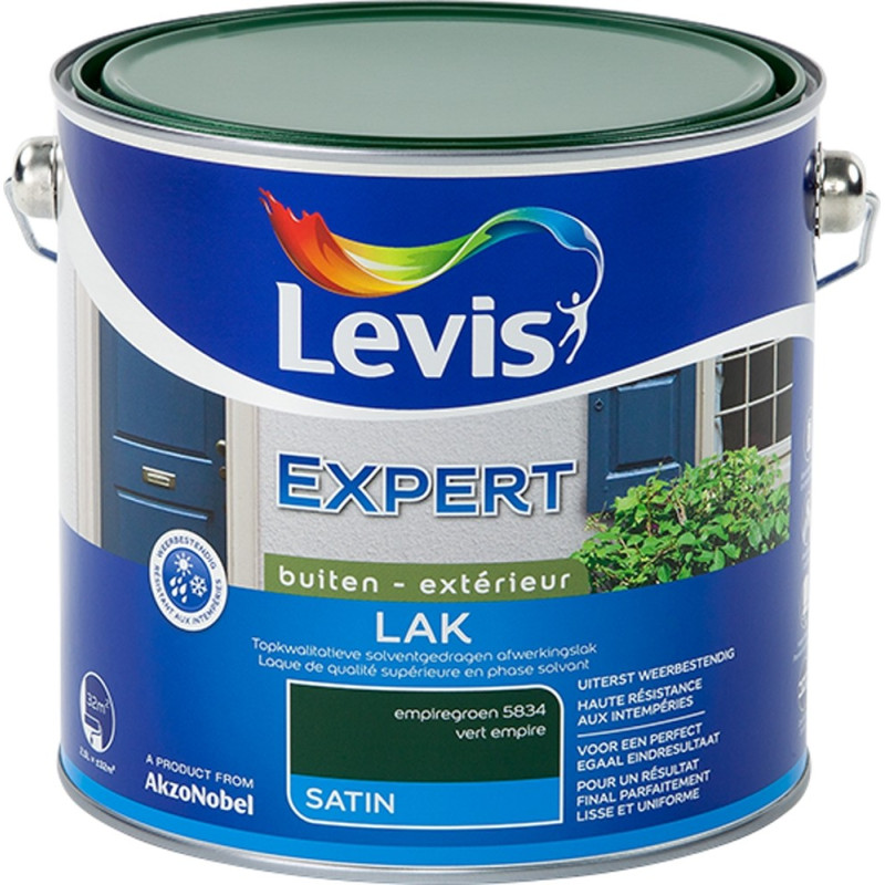 Laque Expert Extérieur vert empire satiné 2,5 L LEVIS