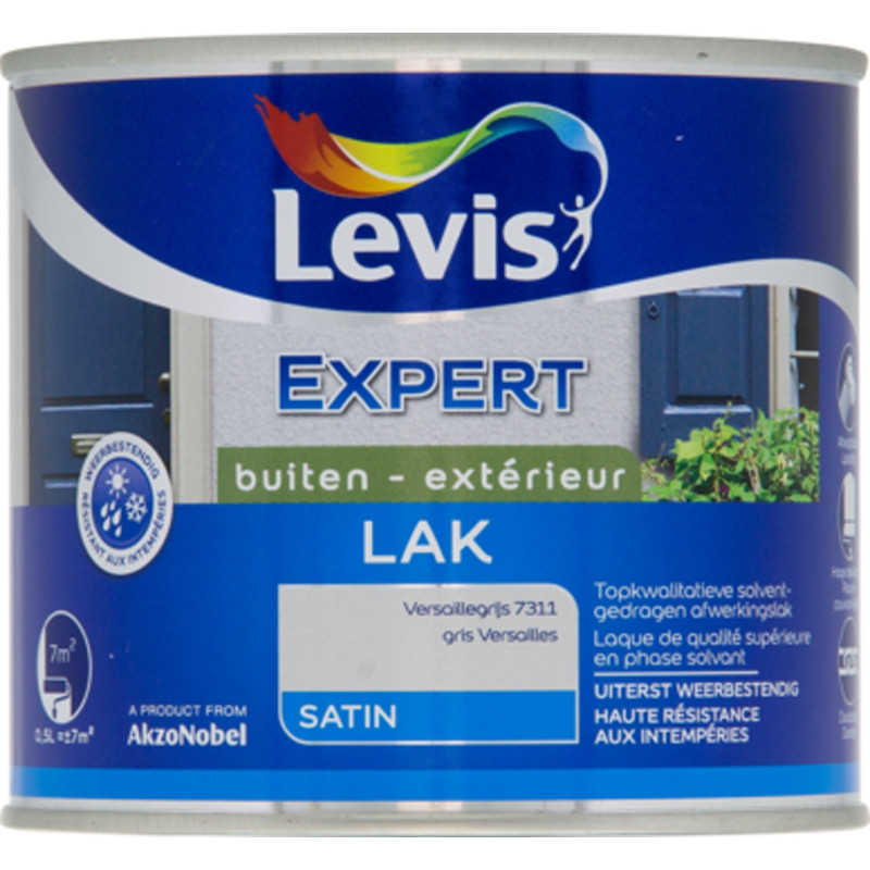 Laque Expert Extérieur gris Versailles satiné 0,5 L LEVIS