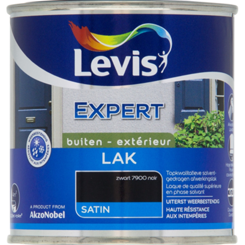 Laque Expert Extérieur noir satiné 0,25 L LEVIS