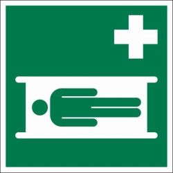 Pictogramme civière urgence 15x15cm – Signalisation claire | PICKUP