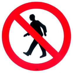 Panneau Interdit aux Piétons Ø 18cm – Sécurité Visible | PICKUP