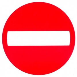 Panneau d'interdiction entrée interdite Ø 18 cm