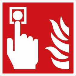 Pictogramme Alarme Incendie Adhésif 15x15cm – Sécurité Visible | PICKUP