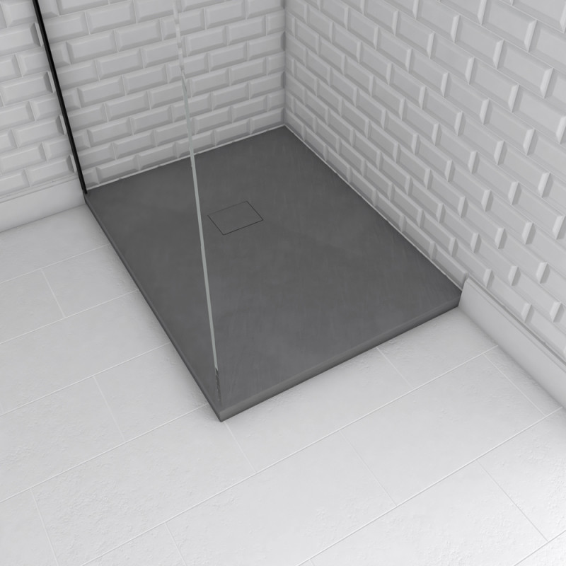 Receveur de douche Stone 2 gris rectangle 70 x 90 cm AURLANE Receveur de douche Stone 2 gris rectangle 70 x 90 cm AURLANE
