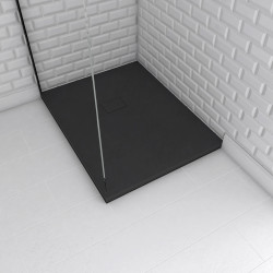 Receveur de douche Stone 2 noir rectangle 70 x 90 cm AURLANE Receveur de douche Stone 2 noir rectangle 70 x 90 cm AURLANE