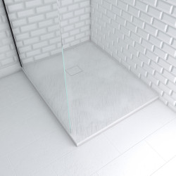 Receveur de douche Stone 2 blanc rectangle 80 x 100 cm AURLANE