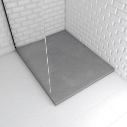 Receveur de douche Stone 2 gris rectangle 80 x 100 cm AURLANE Receveur de douche Stone 2 gris rectangle 80 x 100 cm AURLANE