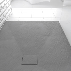 Receveur de douche Stone 2 gris rectangle 80 x 100 cm AURLANE Receveur de douche Stone 2 gris rectangle 80 x 100 cm AURLANE